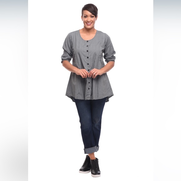 NWT NEW! TULIP brand XL Button down ivy jacket blouse Smock top oversized shirt - Picture 1 of 15